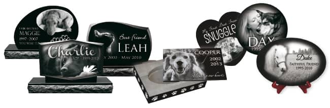 laser engraved pet memorial products