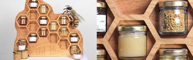 Laser Cut and Engraved Bamboo Retail Display