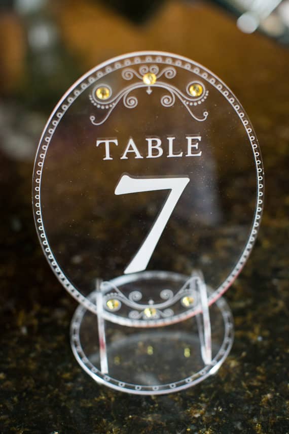laser cut acrylic table number