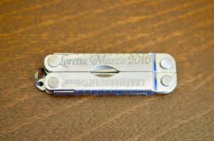 Laser engraved leatherman