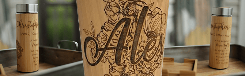 laser engraved bamboo tumblers